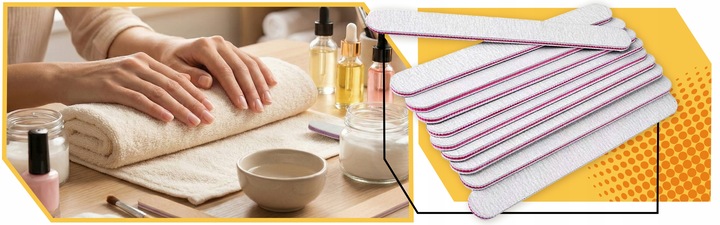 PILNIK DO PAZNOKCI manicure pedicure PROSTY ZEBRA 180/240 trwały 10 SZTUK Materiał papierowy